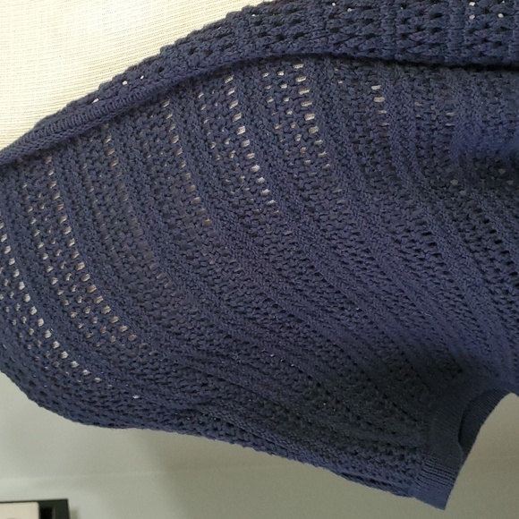 Jones of New York open cardigan‎ knit short sleeve navy blue sweater. Size XL - Picture 2 of 9